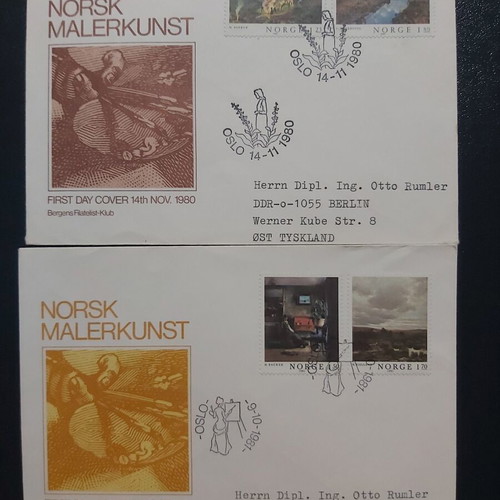 FDC Norway used, set of 5