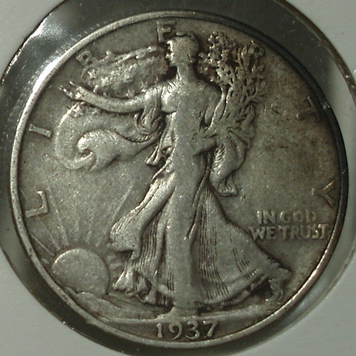 U.S.A ½ Dollar 1937 used Walking Liberty Half Dollar coin
