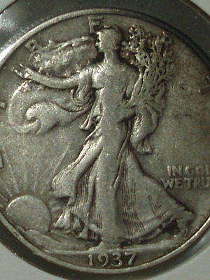 U.S.A ½ Dollar 1937 used Walking Liberty Half Dollar coin