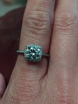 Silver cubic zirconia ring square design size 6 new