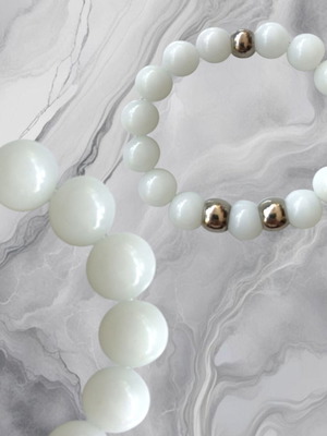 White Jade Handmade Bracelet with Semi-Precious Stones, New