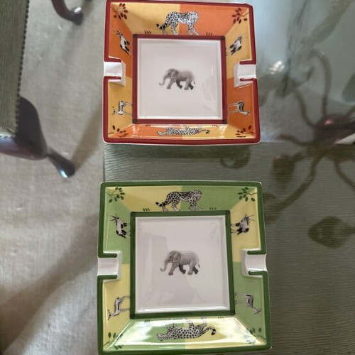 Hermès ashtrays set of 2 from Paris Africa collection like new
