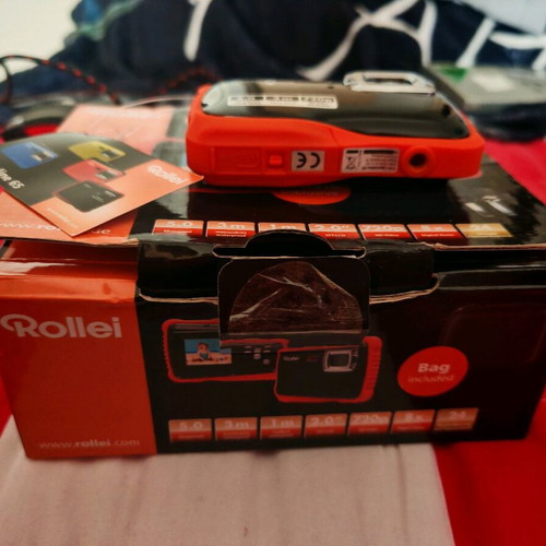 Rollei Sportsline S65 αδιάβροχη φωτογραφική μηχανή αμεταχείριστη στο κουτί, πορτοκαλί μαύρο