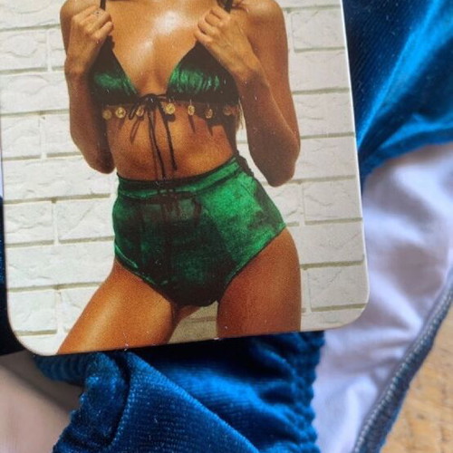 Velvet high-waisted swimsuit new emerald size 38