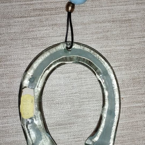 Handmade glass wall horseshoe charm