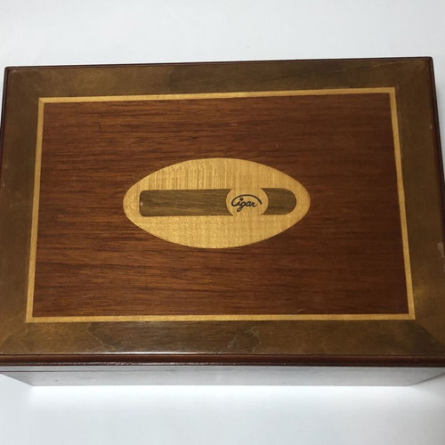 Lepekoff wooden cigar humidifier used, natural wood