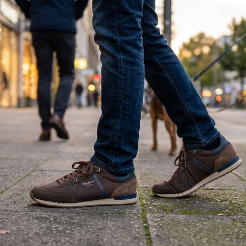 Pepe Jeans London men's sneakers brown size 45