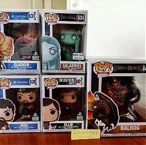 Funko Pops, The Last of Us - Lord of the Rings.