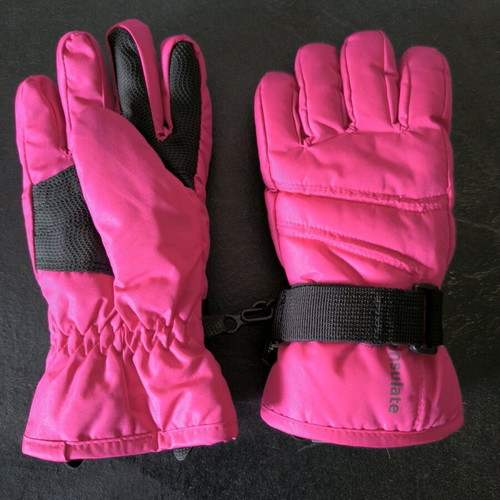 Mc Kinley kids snow ski gloves pink like new, size 3 (6 years)