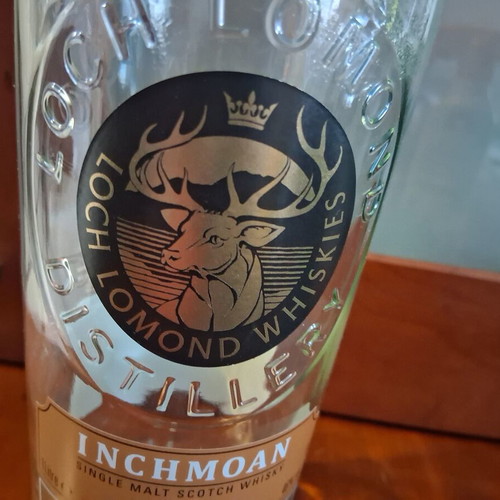 Loch Lomond Inchmoan 10 whisky bottle used, empty