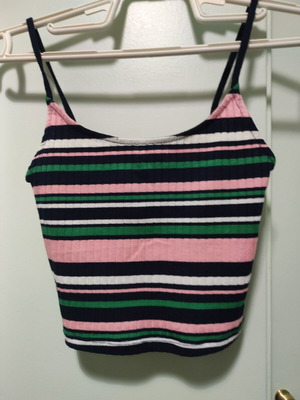 Striped crop top small like new, multicolor
