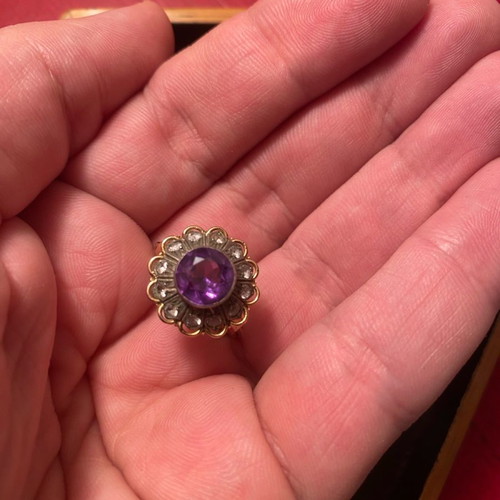 18K ring with 2.5k alexandrite used, antique