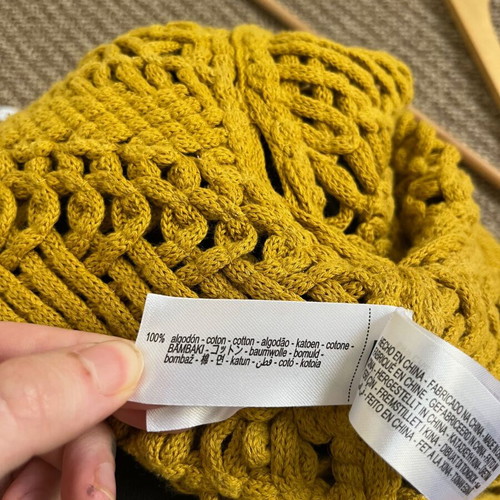 Zara boho crochet fringe cardigan 100% cotton new, yellow
