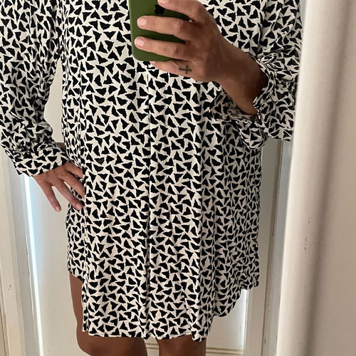 H&M short black and white shirt dress, size S, loose fit