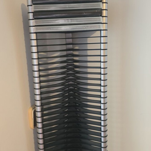 CD case with 35 slots like new, includes 5 plastic storage boxes