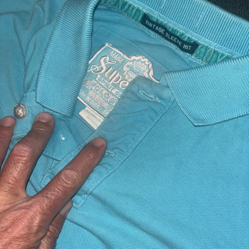 Superdry polo shirt medium used, turquoise