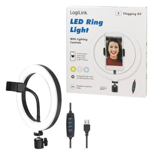 Logilink Ring 20cm with phone holder new