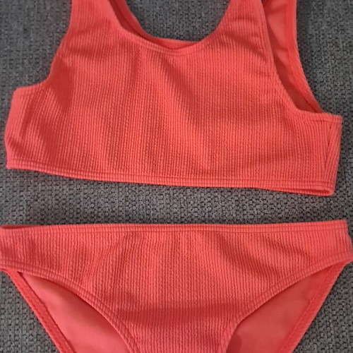Girls' coral H&M swimsuit like new, size 158 cm, ages 9-10