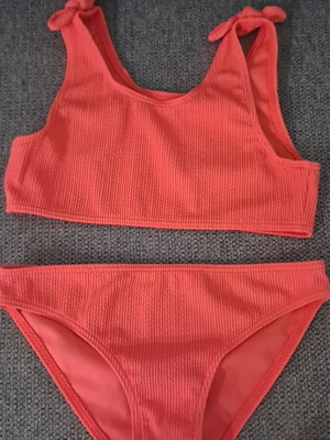 Girls' coral H&M swimsuit like new, size 158 cm, ages 9-10