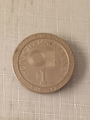 Συλλεκτική μάρκα καζίνο Curacao Plaza $1, 1980