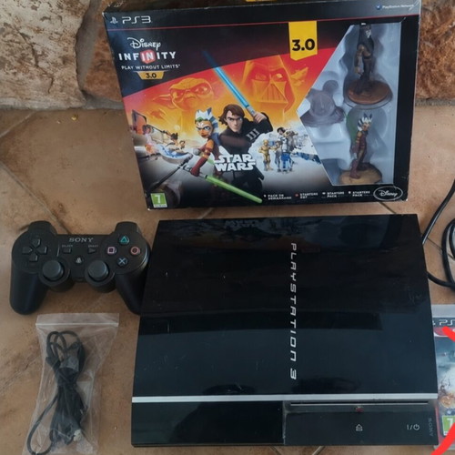 Sony PlayStation 3 console 80GB used with controller and Disney Infinity 3 Star Wars