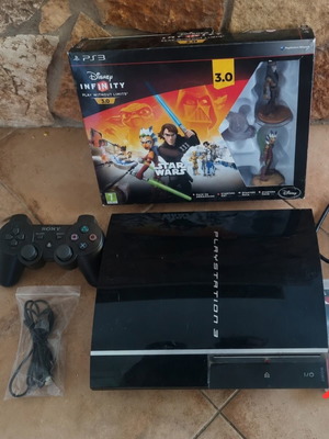 Sony PlayStation 3 console 80GB used with controller and Disney Infinity 3 Star Wars