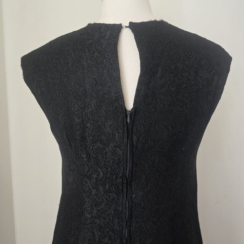 Vintage dress handmade unfinished jacquard fabric size S like new