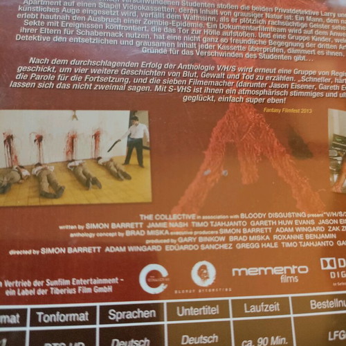 V/H/S 2 Blu-Ray like new, German edition, thriller and horror