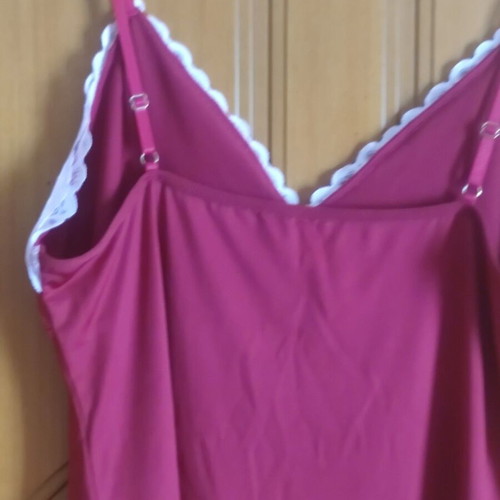 Plus Size Lingerie Top XXL with White Lace and Adjustable Straps