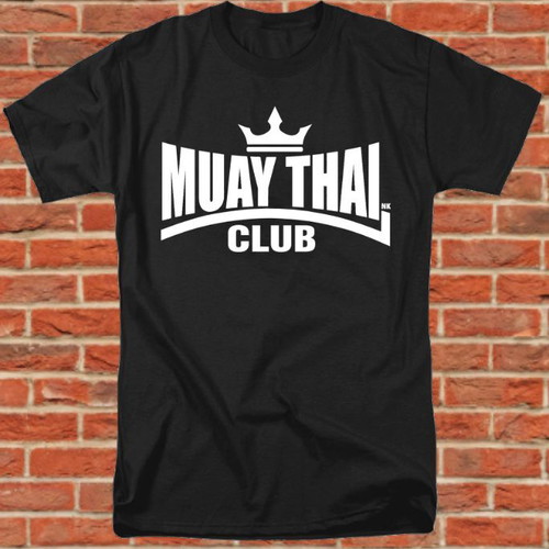 Black cotton short sleeve t shirt Muay Thai Kick Boxing new