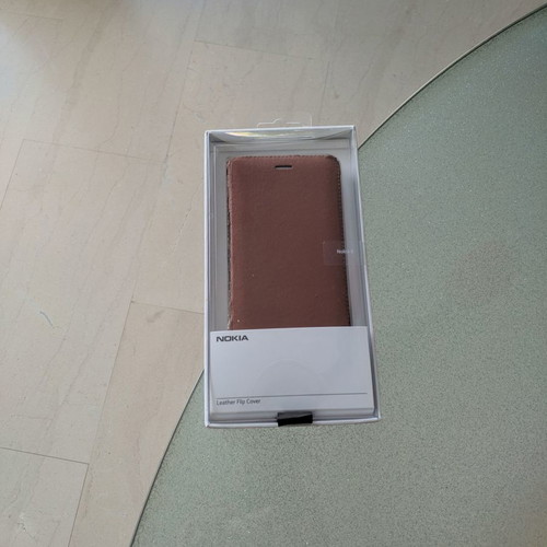 Nokia 8 mobile phone case used, genuine brown leather