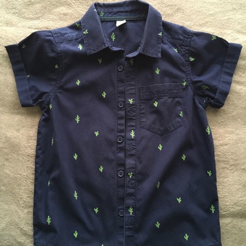 Cotton shirt for boy 6 years like new, dark blue