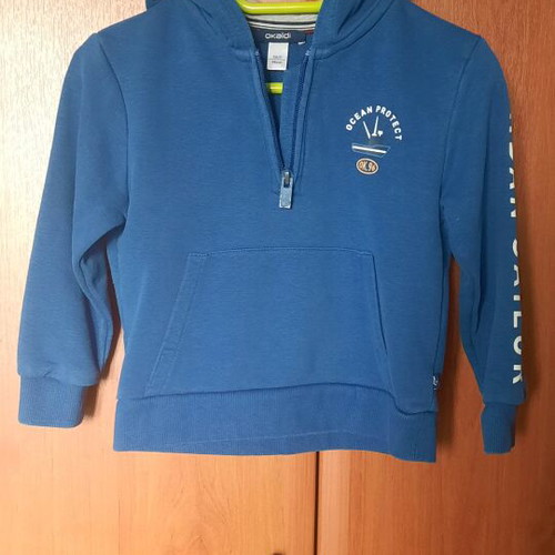 Okaidi boys sweatshirt like new, blue, size 98 cm