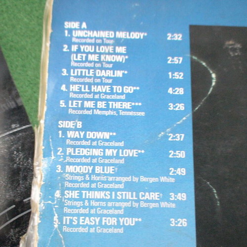Elvis Presley Moody Blue vinyl used, rock