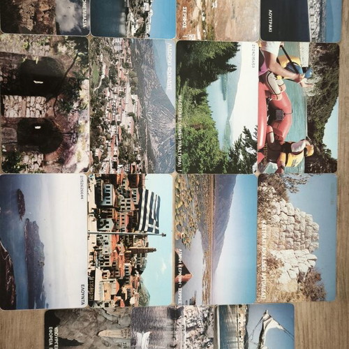 OTE phone card collection, 15 different Greek places, 100 units each