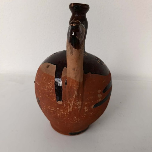 Clay jug with handmade painting used