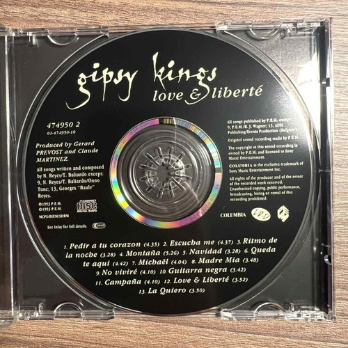 Gipsy Kings Love & Liberté CD original USA pressing 1993 like new