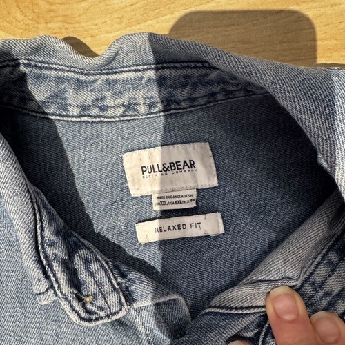 Pull & Bear men's denim shirt XXL like new, blue