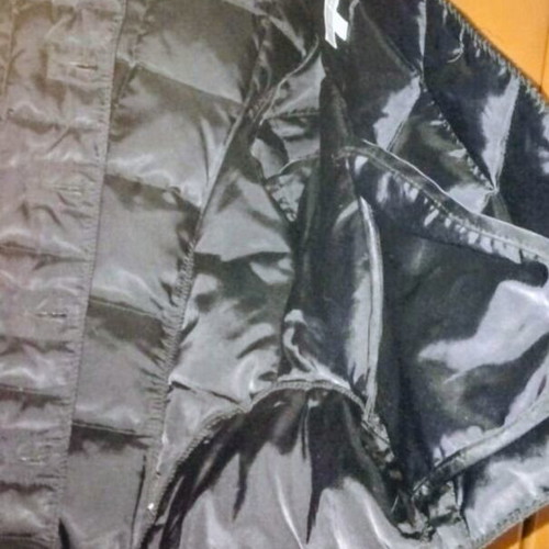 Stefanel Satin Jacket with Fur like new, black, size S