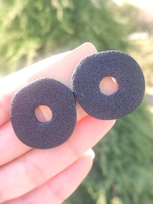 Handmade earrings new from polymer clay and steel