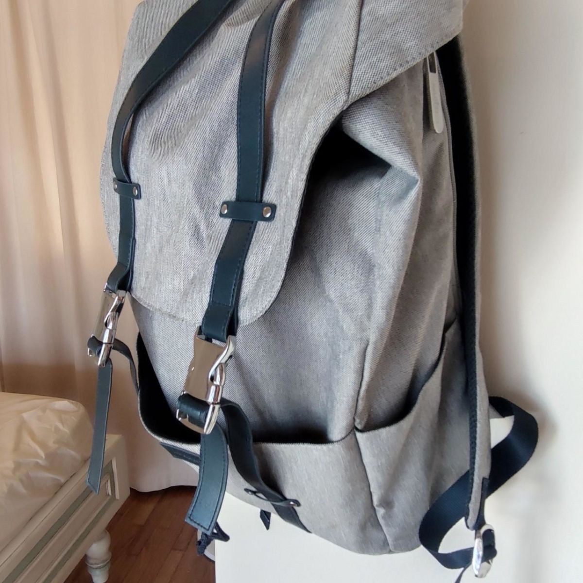 Longines Grey Backpack Clothe Leather 290 00 Vendora