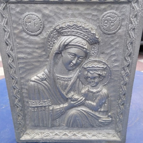 Virgin Mary Icon cast aluminum like new
