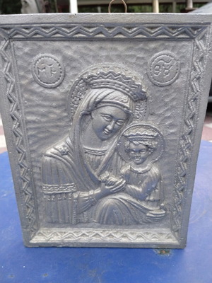 Virgin Mary Icon cast aluminum like new