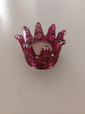 Pink Tealight Candle With Crown Holder Like New