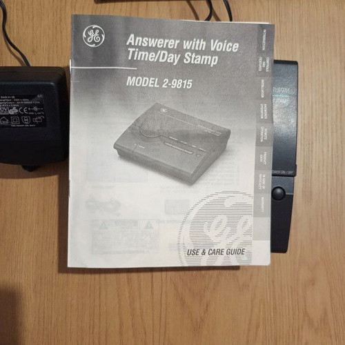 Vintage GE Answering Machine GE Single Microcassette Answerer (Model 2-9815)