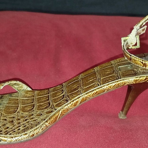 Exe women's sandals used, size 39, gold color, 6cm heel