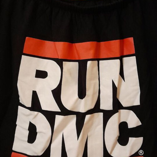 Run DMC crop top with print like new, black, XS