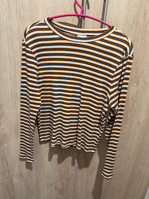 H&M striped shirt XL like new, white and orange