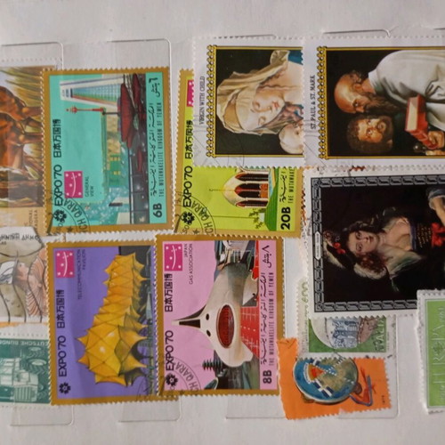 Stamps used, collection of 300+ pieces with album