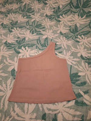 Na-Kd rib one-shoulder top pink, new, size S